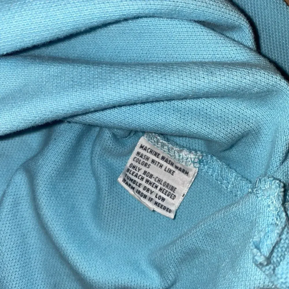 Ralph Lauren Polo Shirt Mens Large Light Blue Classic Fit Pink Pony Cotton Logo